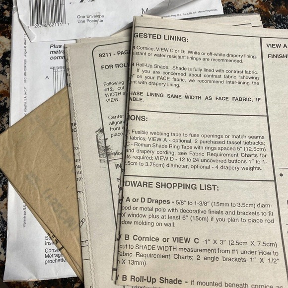 McCalls Home Decor 3088 8211 Sheer Curtain Roll Up Shades Tab Top Drapes Pattern - Picture 9 of 9